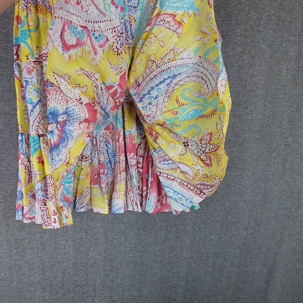 LAUREN RALPH LAUREN WOMENS MULTICOLOR PAISLEY 100% LINEN PULLON SKIRT SIZE S - Picture 4 of 6